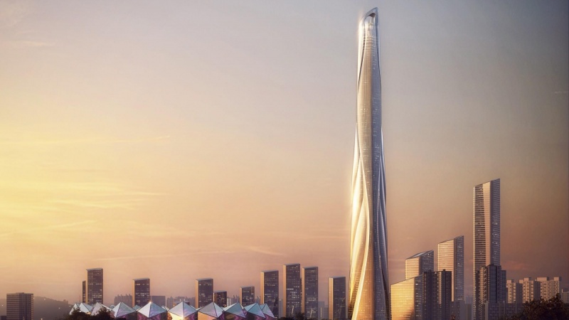 Kinas højeste bygning bliver bygget af glas