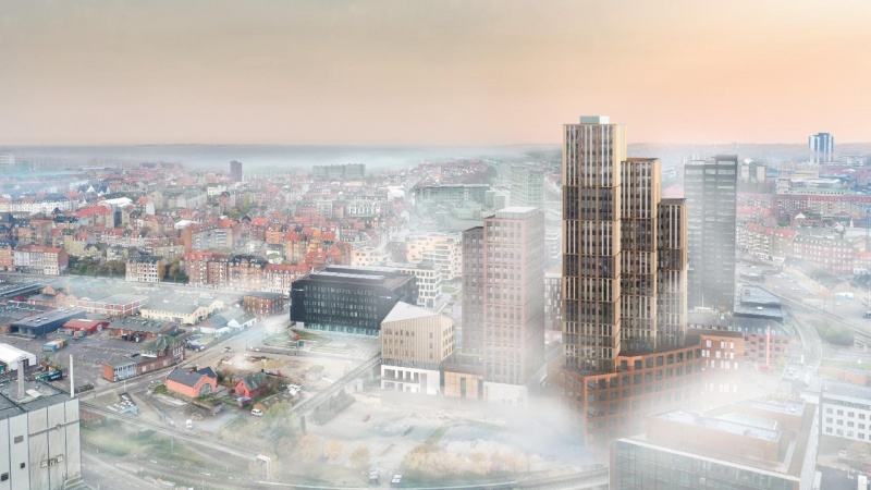 Navnet er Akson - nyt 75.000 kvm business tower på Sydhavnen i Aarhus
