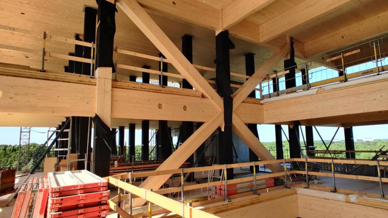 På DTU stræber nyt træbyggeri 6 etager op mod himmelen