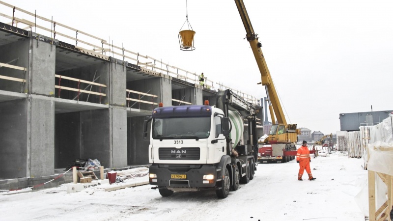 Hård vinter er ingen hindring for betonarbejde